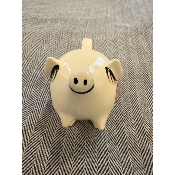 Hand-Painted Ceramic Piggy Bank With Floral Design By Mailani - Picture 4 of 10